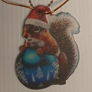 2D Cutie Ootie Squirrel Key Chain Ornament Keychain Brown & Blue for Handbag